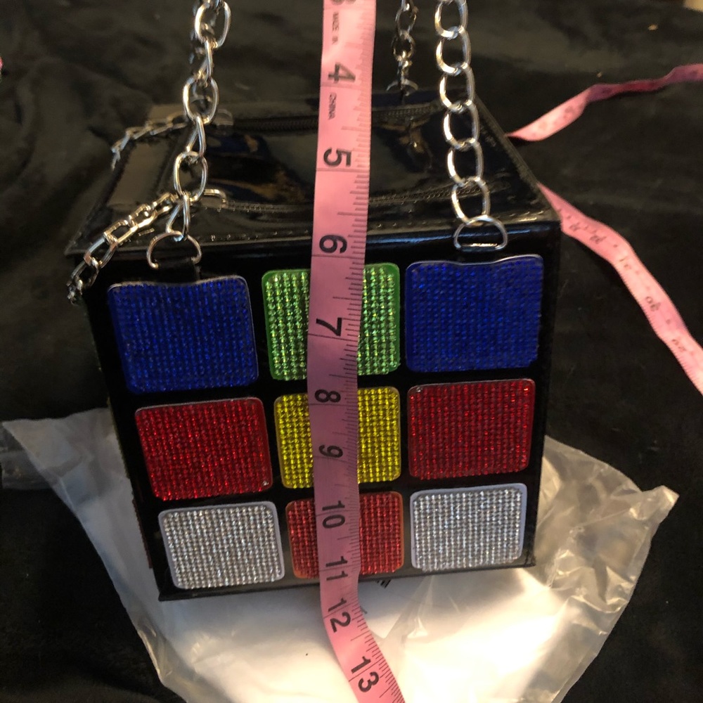 NWOT Custom Rhinestone Dolls Kill Rubix Cube Bag - Picture 3 of 15